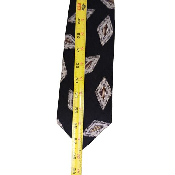 ROBERT TALBOTT Studio Men's TIE NAVY BLUE Silver GEO 3.25 X 57.5 Highlander Luxe - Picture 7 of 8